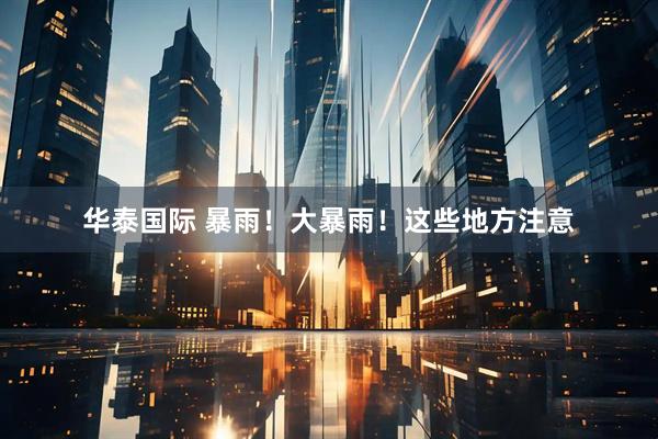 华泰国际 暴雨！大暴雨！这些地方注意